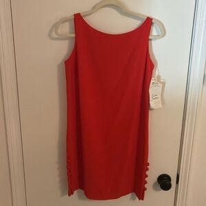 Vintage Laundry by Shelli Segal Red/Orange Shift Dress with Buttons